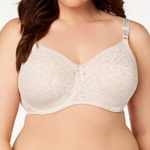 Bali Lace 'n Smooth 2-Ply Seamless Underwire Bra Size 36DD in Rose